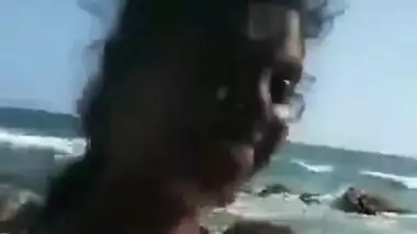Outdoor Beach Blowjob by Sri Lankan Girl