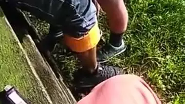 Blowjob On Public Park Trail - Monster Black Cock Sucked By Tiny Indian