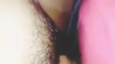 MMS video where mustached XXX partner licks Desi wife's pussy