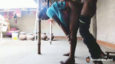 Local sex video of a man fucking wife in a standing position