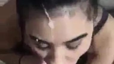 Horny Indian Girl Enjoying Cum Facial