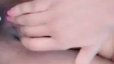 Girlfriend rubbing boobs and hairy pussy FSI nude