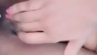 Girlfriend rubbing boobs and hairy pussy FSI nude