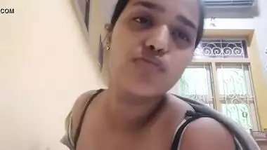 Horny Indian girl playing with big tits