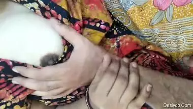 Desi Hubby playing with wife’s cute white boobs