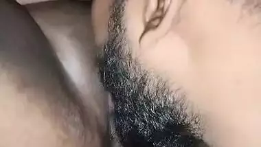 Muslim guy licking pussy of her wife on cam