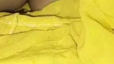 Sleeping sister boob touch by brother and nipple show