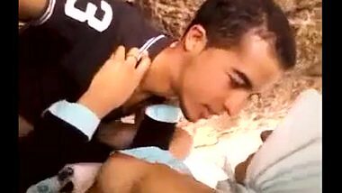 Hijab girl spicy kiss and boobs show-outdoor