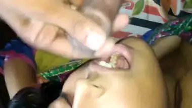 Indian girl eating cumshot