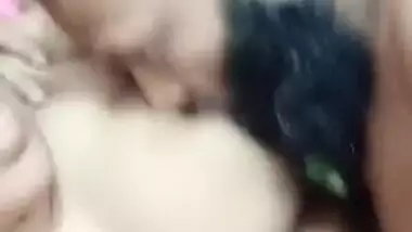 Spongy big boobs sucking by husband viral clip