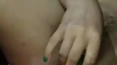 Horny Assamese girl masturbating pussy with cucumber