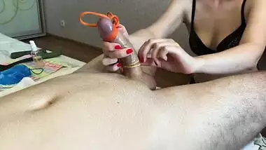 Tip slapping and cold strocking finiched w/t super powerful cumshot