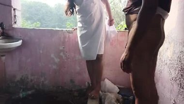 BF fucks a college girl in an old building