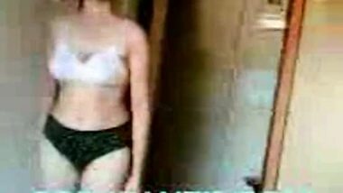 Shy telugu wife showing big boobs to lover