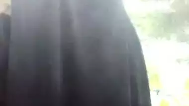Hijabi Girl Changing Panty In Park