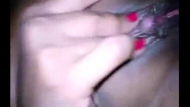 Sexy busty South Indian house wife masturbates and licks fingers