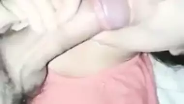 itting on her wife chest for blowjob