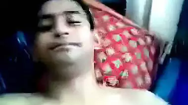 An 18 yr old girl rides on her BF’s dick in an Indian xxx video