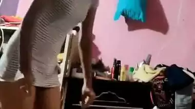 Desi Hidden Cam Sis changing dress and Bro walks in and FK Part 5
