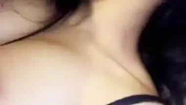 Indian flashes her XXX boob while sex lover is kissing her lips