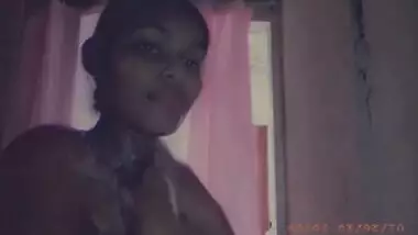 Indian plays with tits in the shower