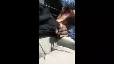 Horny Desi Wife Stroking Penis In Bus