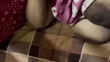 Son masturbating before mom with her big boobs shown