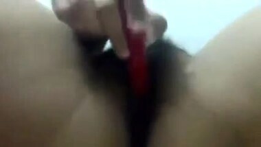 Busty girlfriend fingering her pussy on Cam