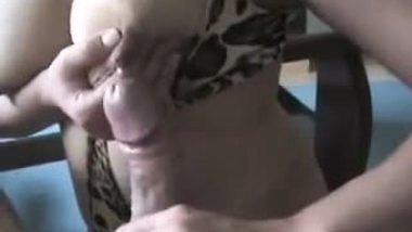attractive Indian Aunty milk feeding her husband 