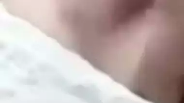 Cute expression during topless boobs show by Indian girl