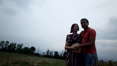 big navel aunty boob press in street hot