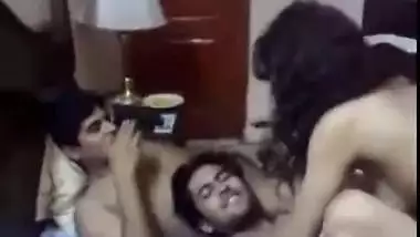 Sexy girls fucked hard in group by handsome guy