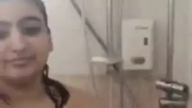 Big-boobied Desi girl had great idea to film herself in the shower