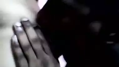 Amateur video of the Indian man kissing wife's tits before sex