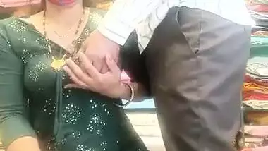Horny Bhabi in Green Salwar Showing Pussy and Ass in Shop ~