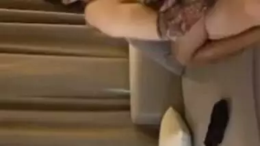 Tattooed sexy slut fucking on couch in a 5star hotel room