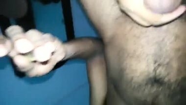 Desi girl playing BF's cock and sockjob part 1