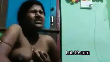 Unsatisfied village wife fingering pussy in horniness