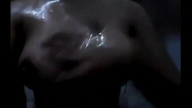 Girlfriend exposing firm big boobs while bathing