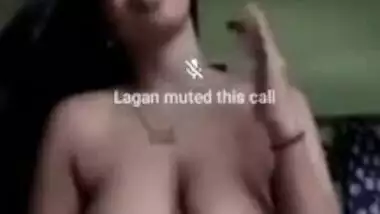 Booby girl showing her nude body on video call