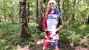 Harley Quinn naked on public