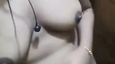 Beautiful cute girl showing on video call