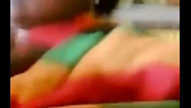 Horny aunty flashing boobs in the shop