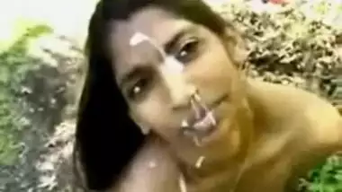 Indian girl taking an outdoor facial