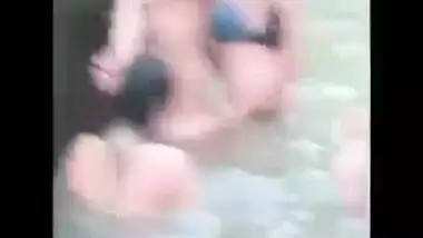 Desi horny teens having fun in the river