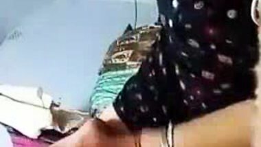 Desi wife undressing and fingering on video call