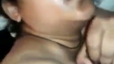 Horny Indian MILF sucking cock and rubbing it all over her body