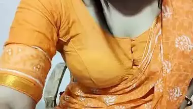 adlive123 in Orange Saree Masturbating with Dildo & Showing Boobs on StripChat Live