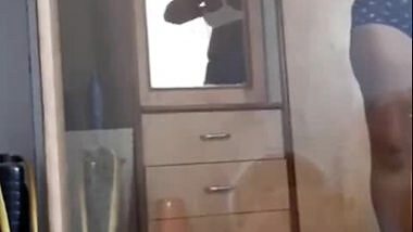 Aunty Wearing Cloths After Bathing