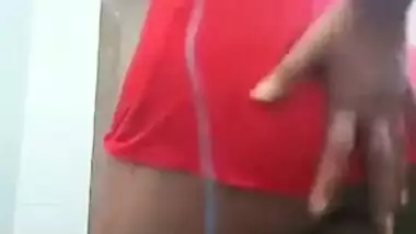 Desi babe in tiny clothes showing ass to followers